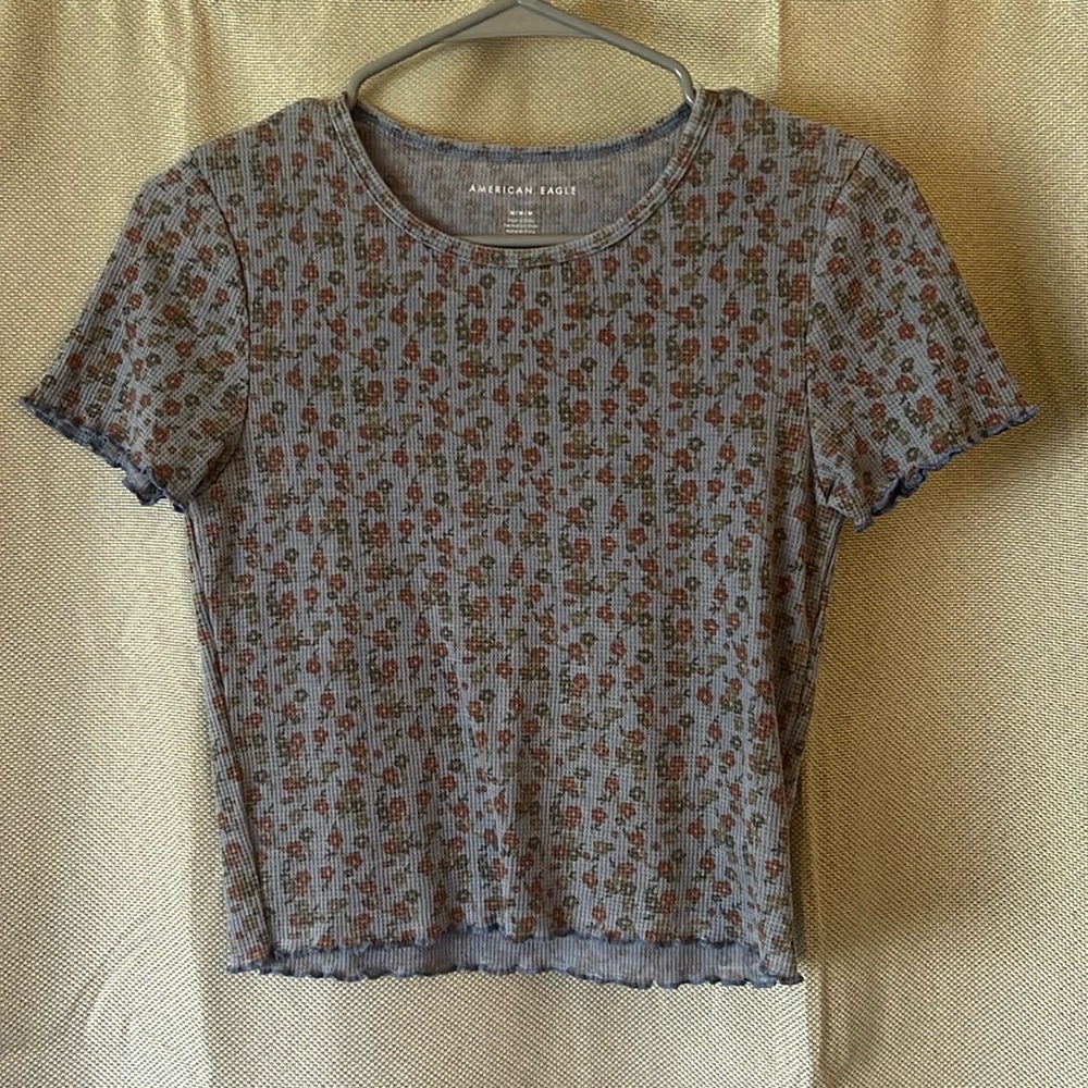 blue floral top